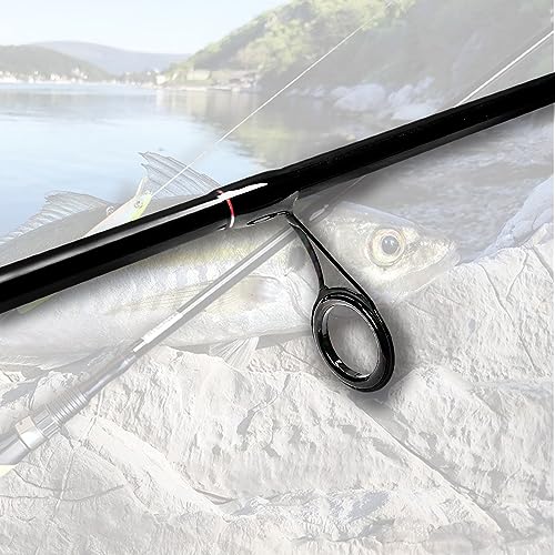 Fiblink 4 Pieces Travel Spinning Rod Medium Carbon Spinning Fishing Rod Portable Fishing Rod - size: 8' Medium Heavy