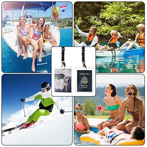 Tinlade Waterproof Passport Holder Pouch Ticket Holder Travel Wallet with Resealable Pockets Adjustable Lanyard for Men Women