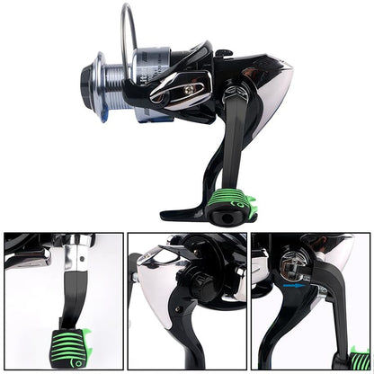 Fishing Reel Replacement Handle with Knob Covers, Spinning Casting Baitcaster Reel Grip Parts Universal Rocker Arm Non-Slip Rubber Sleeve - color: Black Handles & Fish-shaped Knob Covers