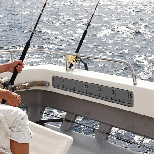 HZshark EVA Foam Fish Measuring Board, Fish Ruler with 3M Self-Adhesive Backing, 36" Fishing Tape Measure for Boats Sailboats Yachts Kayaks - color: Dark Grey, size: 4.5"*36"