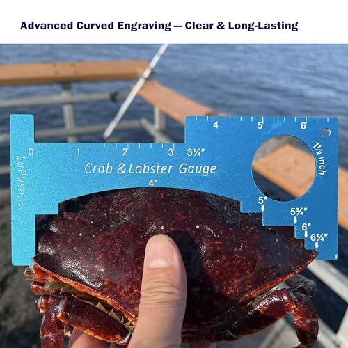 Crab Gauge & Lobster Ruler – 3mm Thick Aluminum Measuring Tool, Heavy-Duty Crab Ruler for Dungeness, Red Rock, Blue Crab & Lobster – Applicable for WA, OR, CA & Atlantic/Gulf States - color: Red