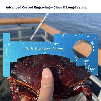 Crab Gauge & Lobster Ruler – 3mm Thick Aluminum Measuring Tool, Heavy-Duty Crab Ruler for Dungeness, Red Rock, Blue Crab & Lobster – Applicable for WA, OR, CA & Atlantic/Gulf States - color: Red