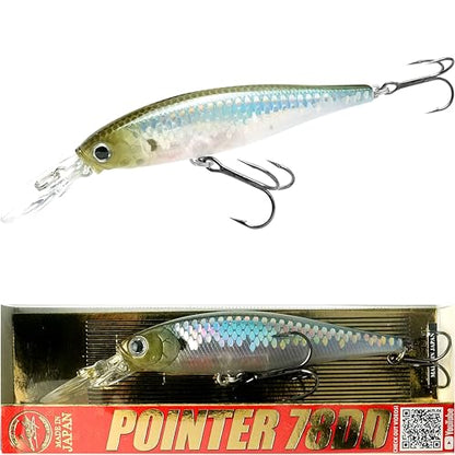 LUCKY CRAFT Pointer 78DD Freshwater Fishing Lure and Gear for Bass & Trout, 3 inch Deep Diving Suspending Jerkbait Fishing Line, Pressure-Ready Fish Bait, Premium Gear for Tackle Box, - color: 272 MS Ghost Minnow