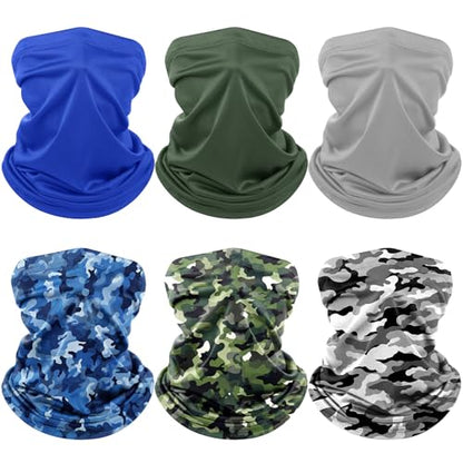 Geyoga Summer UV Protection Cooling Neck Gaiter | Sunscreen Breathable Face Scarf Bandana Mask Neck Gaiter for Outdoor Fishing Hiking Camping - color: Camouflage Colors