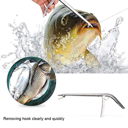 Fish Hook Remover Tool, 11.4 Inch Fishing Pliers Hook Remover, Stainless Steel Dehooker Tool Fishing for Fishermen, Quick Removal