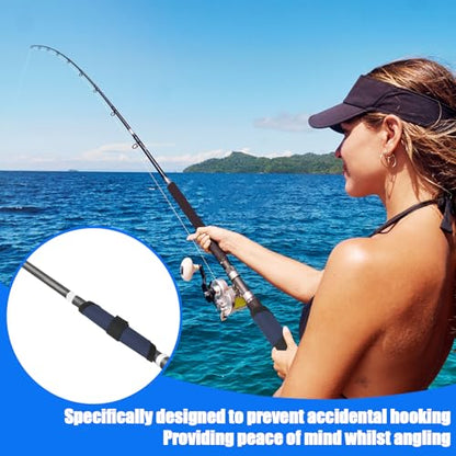 Huakaile 9 Packs 3 Colors Fishing Lure Covers Protector, 6.3'' Rod Lure Wrap Sleeves, Fishing Pole Hook Covers Shield Reel Gloves Hook & Loop Fastener for Bait (Black, Red, Blue) - color: Black, Red, Green