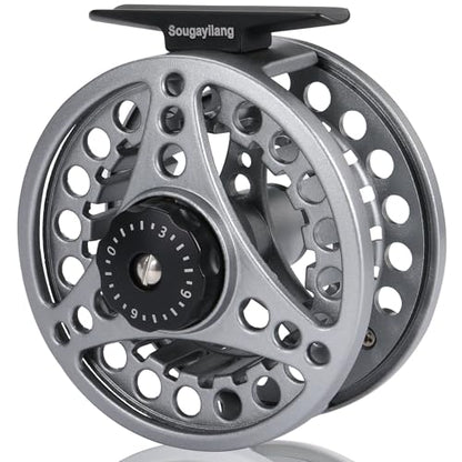 Sougayilang Fly Fishing Reel, Die Cast Aluminum Fly Reel, 5/6, 7/8, Weight Saltwater Fly Reels, 5/6, 7/8, Weight Saltwater Fly Reels - color: Silver, size: 7/8wt