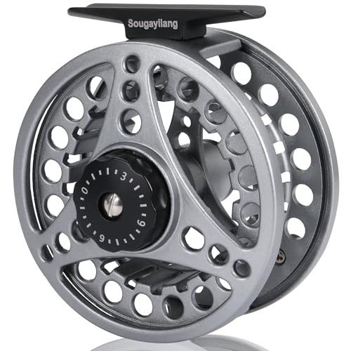 Sougayilang Fly Fishing Reel, Die Cast Aluminum Fly Reel, 5/6, 7/8, Weight Saltwater Fly Reels, 5/6, 7/8, Weight Saltwater Fly Reels - color: Silver, size: 7/8wt