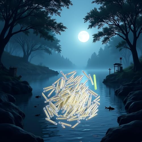 100Pcs Yellow Fishing Float Light Stick Fluorescent Lightstick Fluorescent Dark Glow Sticks Fishing Float Accessories 3mm Corks, Floats Terminal Tackle and Accessories