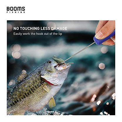 Booms Fishing R05 Fish Hook Remover, Dehooker for Saltwater and Freshwater, 7 inch Fish Hook Quick Removal Device, Portable Fish Accessories and Tools, 2pcs - color: Blue, 2pcs