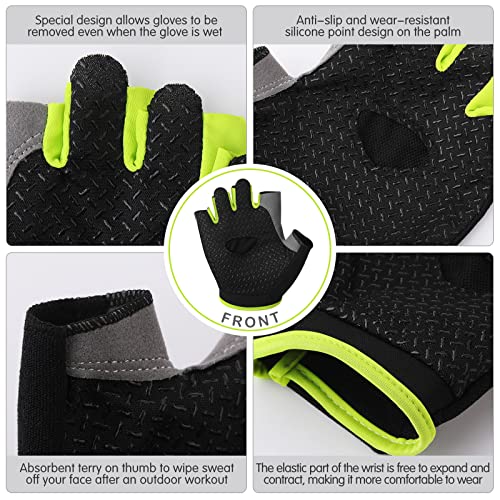 Xtinmee 4 Pairs UV Protection Fishing Gloves Half Finger Sun Rowing Gloves for Women Men Outdoor Kayaking Hiking Paddling Driving Canoeing Sailing, 4 Styles, XL