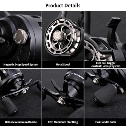 Karlak Ice Fishing Reels 3.2:1 Gear Ratio Ultra Smooth 3+1 Ball Bearings Fishing Reel Right Hand