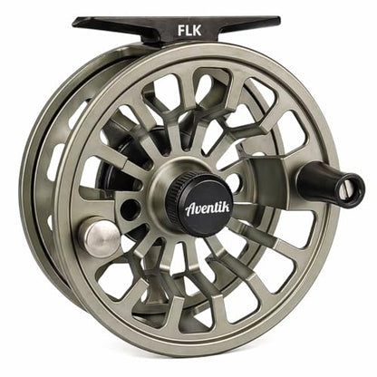 Aventik FLK Fly Fishing Reel Aluminum Trout 3/5, 5/7, 7/9wt Large Arbor Freshwater Fly Reel - size: 7/9wt, style: Grey-without Line