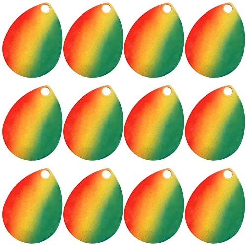 35pcs Fishing Spinner Blades Colorful Colorado Blades Kit Lure Making Supplies Easy Spin Fishing Spoons for DIY Inline Spinner Spinnerbaits Walleye Rig Freshwater Saltwater - color: Red & Green