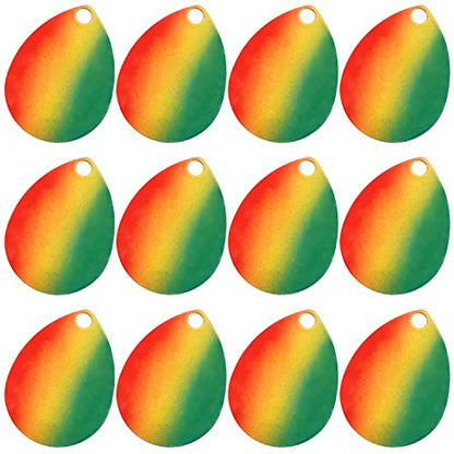 35pcs Fishing Spinner Blades Colorful Colorado Blades Kit Lure Making Supplies Easy Spin Fishing Spoons for DIY Inline Spinner Spinnerbaits Walleye Rig Freshwater Saltwater - color: Red & Green