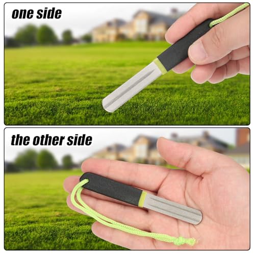 Skylety 2 Pcs Hook Sharpener Hook File for Fishing Diamond File with Handle Portable Double Sided Fine and Medium Grit for Fishing - color: Light Green and Red