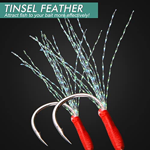 Assist Hooks Saltwater for Jigging,35pcs Micro Jigging Assist Hooks Slow Pitch Jigs Single Assist Fishing Hooks Dancing Stinger Jigging Hooks for Vertical Jigging Lures - size: 14#-35pcs