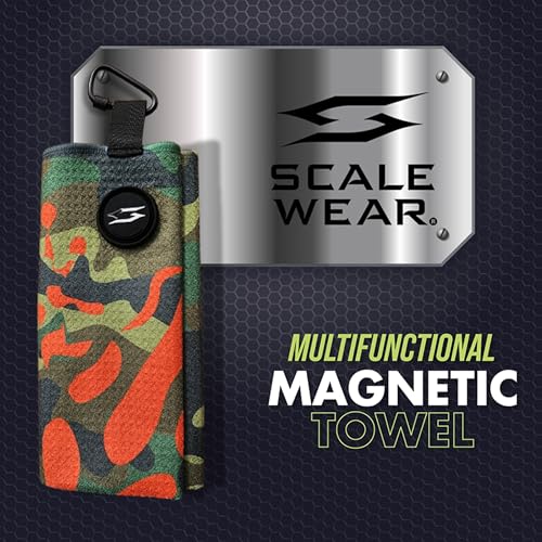 Rippit Magnetic Waffle Golf Towel – Large 16"x24" Microfiber Golf Club Ball Magnet Clip to Hang on Bag Cart Strong Premium Strength Ultra Absorbent Gear Men Gift (Rippit Camo) - color: Rippit Camo
