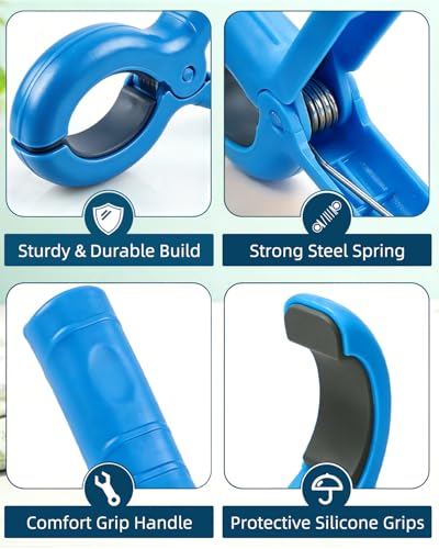 10 Pack Beach Towel Clips Heavy Duty Large Beach Essentials Chair Pool Clip | Deep Blue Clips with Strong Grip, Silicone Protection, Rust Resistant Spring, Multi-Use for Beach, Boat, Cruise & Outdoors - color: Deep Blue