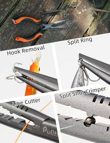 Needle Nose Pliers Fishing,Fishing Pliers,9 in Fishing Pliers Hook Remover,Carbon Steel split ring pliers,Saltwater Fishing Gear
