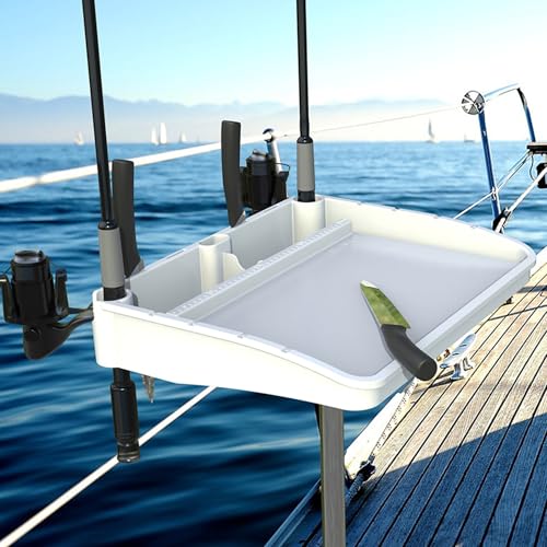SEAFLO Bait Cutting Board Table (18.25” by 14.75” Surface) with Two Rod Holders, Fish Cleaning Fillet Station for Boat with Mount Plier Storage and Knife Slot with Built-In Measuring Ruler (Small) - size: Small (18.25” x 14.75”)