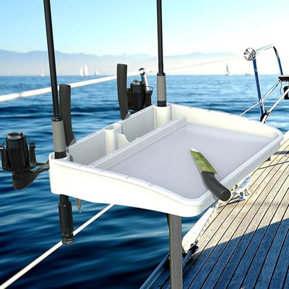 SEAFLO Bait Cutting Board Table (18.25” by 14.75” Surface) with Two Rod Holders, Fish Cleaning Fillet Station for Boat with Mount Plier Storage and Knife Slot with Built-In Measuring Ruler (Small) - size: Small (18.25” x 14.75”)