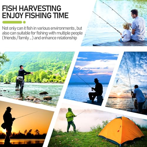 Fishing Pole and Reel Combo - 2PCS Carbon Fiber Telescopic Rods Spinning Reels Saltwater/Freshwater Kit with Lures, Line and Carrier Bag, Travel Fishing Gear for Adults - size: 5.9 FT