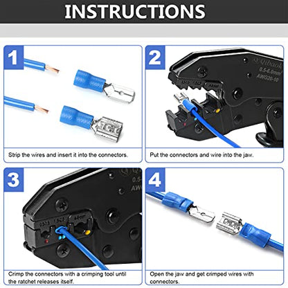 Qibaok Wire Terminals Crimping Tool Kit with 800 PCS Wire Connectors