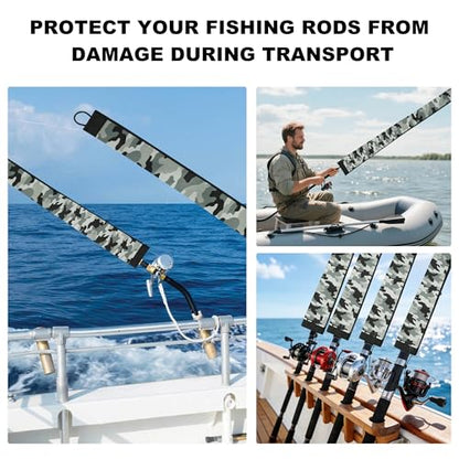 Neoprene Camo Fishing Rod Sleeves,Fishing Pole Sleeves,Fishing Rod Socks | UV Resistance,Puncture Resistant, Protect Casting, Spinning, Trolling Fishing Rods, Storage, tangled-free,75in,68in,60in - color: Light Green Camo, size: 75"