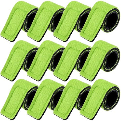 Sumind 12 Pcs Fishing Rod Straps Ties, Fishing Pole Belts Stretchy Straps, Elastic Tackle Ties Cable Holders Fit for Casting Rods, Spinning and Fly - color: Green