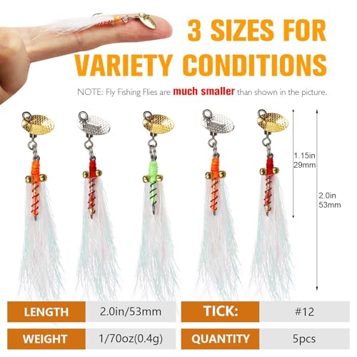 Dovesun Fly Fishing Lures Fly Fishing Flies Wet Fishing Flies Fishing Lures Fishing Spinner for Bass Sunfish Pike Trout 5PCS/10PCS - color: Crazy Charlie-5pcs, size: Size8#