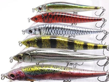 Minnow Crankbait for Bass Fishing Bass Lure Jerkbait Fishing Lures and Tackle Box - color: HM262SKB2