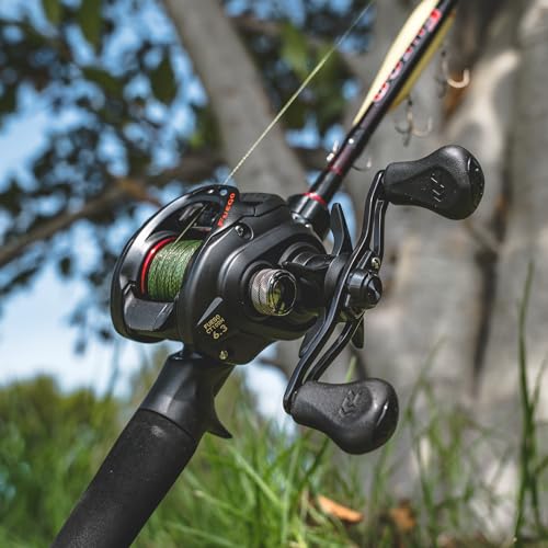 Daiwa Fuego CT Low Profile Baitcasting Reel – Aluminum CT Frame, Air Rotation System & Magforce Braking, Left/Right Hand Options - size: FGCT100XS