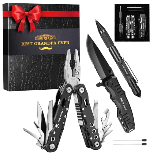Multitools Gifts Set for Papa with 14-In-1 Multi-Pliers, Pocket Knife, Tactical Pen, Gifts for Grandfather Stocking Stuffers Multi-tools Kit(BEST GRANDPA EVER) - style: Gifts for PaPa "BEST GRANDPA EVER"