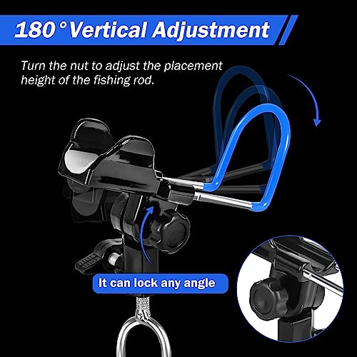 Upgraded Fishing Rod Holders - 2 Pack, 360 Adjustable, Bank, Beach, Ground Fishing Pole Stand - color: BLUE