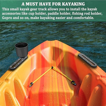 Huntury Kayak Track, Kayak Low Profile Track, Kayak Rail, Kayak Accessories Mount Track, Kayak Gear Track for Fishing Rod Holder, Fish Finder, Cup Holder, Anchor Cleats - size: 7" Length (Pack Of 2)