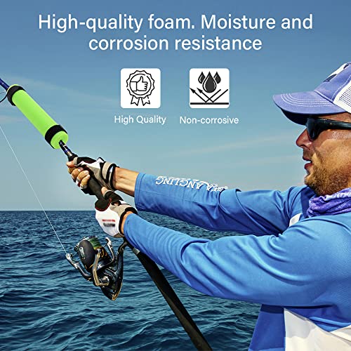 6 Pack Fishing Rod Floats for Kayaking Floaters Poles Propel Paddle Gear Foam Rod Floaties for Boats and Kayaks - color: Green