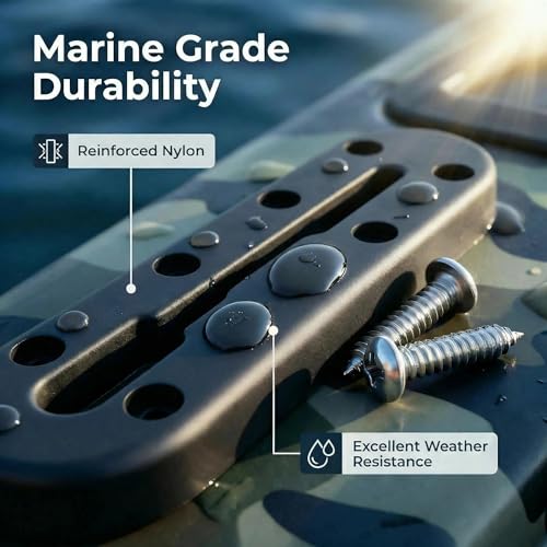 Kayak Track Rail - Low Profile Design for Fishing Rod,Cup Holders and Paddle Holders | High-Strength Nylon & Stainless Steel 304 | Kayak Accessories Mount Track & Rail System for Kayak - style: 7inch,4pcs