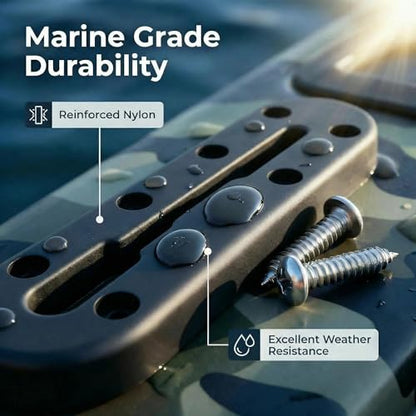 Kayak Track Rail - Low Profile Design for Fishing Rod,Cup Holders and Paddle Holders | High-Strength Nylon & Stainless Steel 304 | Kayak Accessories Mount Track & Rail System for Kayak - style: 7inch,2pcs