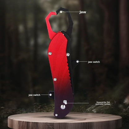 Multifunctional Folding Aluminum Alloy Fish Lip Gripper, Stainless Steel Jaws, Non-Slip Handle, Seawater Corrosion Resistant, Oxford Packaging, Men's High-end Gift