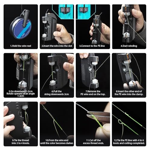 Automatic Fishing Knot Tying Tool, Easy Cast Knot Tying Tool, 2026 Upgraded Electric Lure Gt Knotter, Quick Tying Device Fishing Hook Tier Knots Gift for Fishing Lovers - color: Black, size: Battery