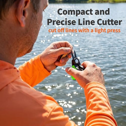 2 Pack Mini Fishing Scissors & Gentle-Return Keychain, Upgrade Fishing Line Cutters with Smooth Lock, Braided Fluorocarbon Line Cutter, Compact Stainless Steel Snips Fishing Clippers Rust-Resistant