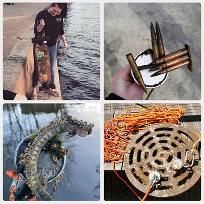 MUTUACTOR Neodymium Fishing Magnet,Φ2.63'' Combined 1100lbs Double Sided Strong Fishing Magnet Heavy Duty with 65Ft Salvage Rope,Gloves,Waterproof Bag for Retrieving Tools Find Treasure - style: 1100lb Magnet(Double Sided)--Φ 2.63"