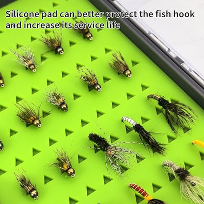 Aventik Silicone Fly Fishing Box Jig Box Waterproof Streamer flies Case Double Sided Clear Lid Storage Lure Case Saltwater Freshwater (L:7.32x4.56x1.57inch) - style: L:7.32x4.56x1.57inch