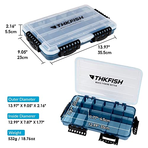 THKFISH Fishing Tackle Box 3700S Tackle Tray Floating Fishing Lure Box Storage Organizer Small Plastic Box with Adjustable Dividers,Sun-Proof 1PC - color: 1PC-3700
