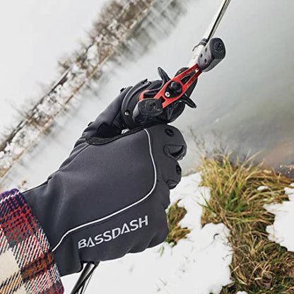 Bassdash WintePro Insulated Fishing Gloves Water Repellent with Fleece Lining Cold Weather Winter Gloves for Men Women Ice Fishing Hunting Photography Hiking - color: Grey, size: Small