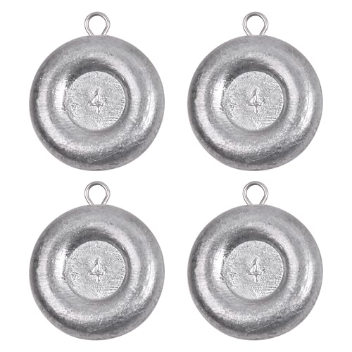 Disc Sinkers Fishing Weights Coin Sinkers Saltwater Surf Fishing Weights for Bottom Drifting Trolling Catfishing Tackle 1oz 2oz 3oz 4oz 5oz 6oz 8oz - style: 4oz-4pcs