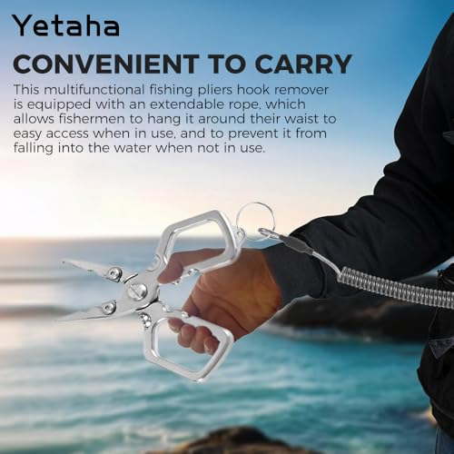 Yetaha 4 Inch Stainless Steel Fishing Pliers with Anti-Slip Grip | Mini matte multi-functional fishing pliers, ideal saltwater tackle & practical fishing gifts for men