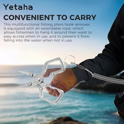 Yetaha 4 Inch Stainless Steel Fishing Pliers with Anti-Slip Grip | Mini matte multi-functional fishing pliers, ideal saltwater tackle & practical fishing gifts for men