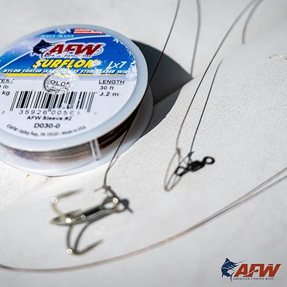 AFW American Fishing Wire Fishing Swivels - Mighty Mini 100% Stainless Steel Crane Swivels, 3X Stronger Than Brass, for Terminal Tackle Box, Up to 600lb Test - Fishing Gear for Fishing Line Leaders - size: 10 Pieces, 78 Pound Test